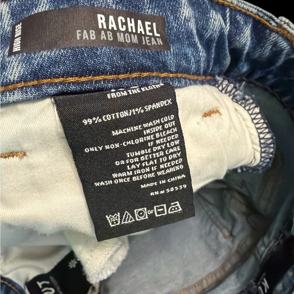 KUT from the Kloth Rachel Fab Ab Distressed Mom Jeans Size 10 High Rise Crop